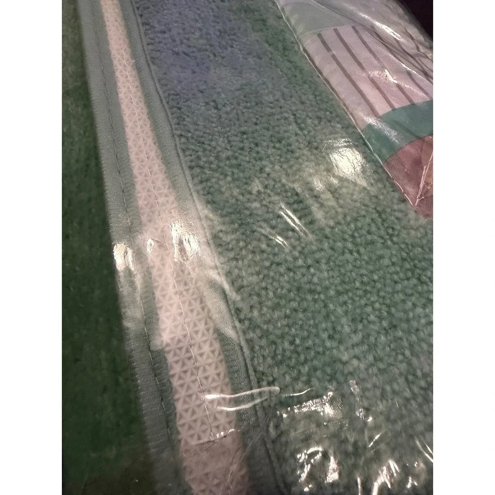 Empire Zen‎ 15 Piece Bathroom Set Shower Curtain 2 Bath Mats 12 Hooks Green Teal